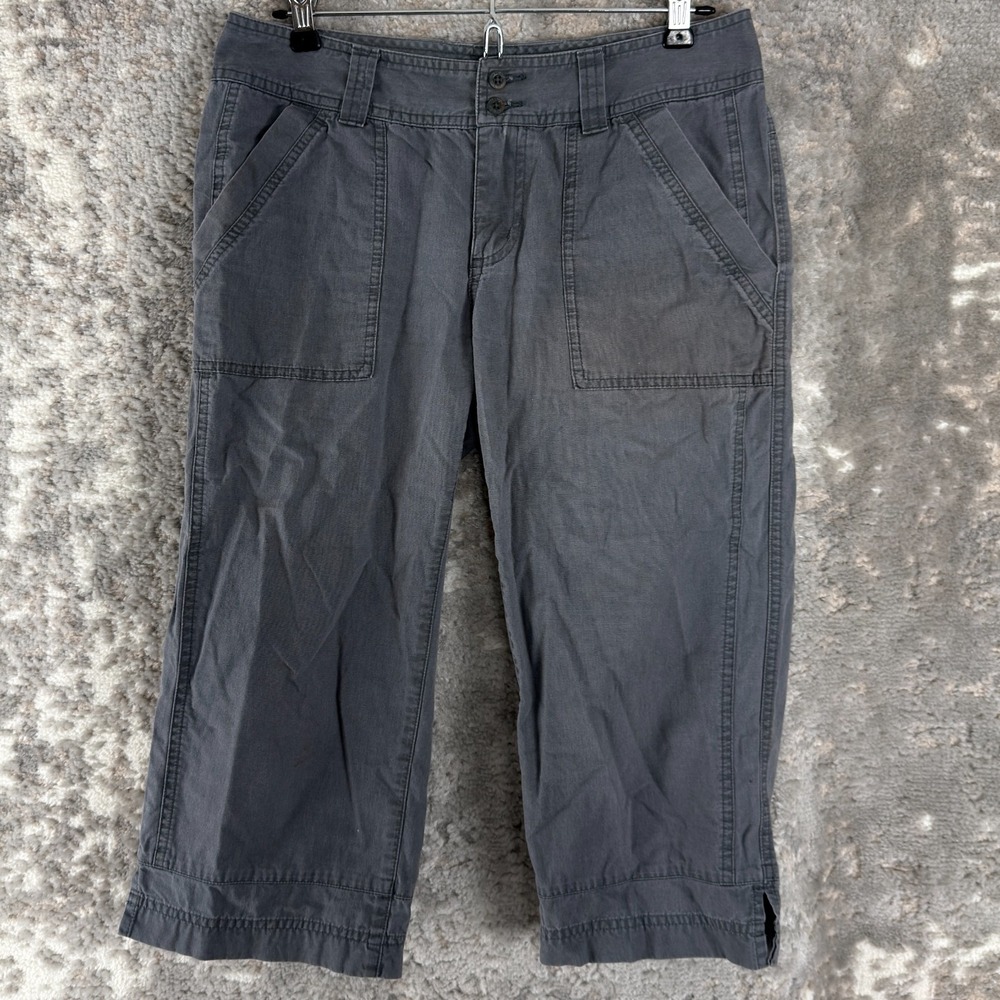 Columbia Size 4 Cropped Capri‎ Straight Leg Pants Gray Button Zip Pocket